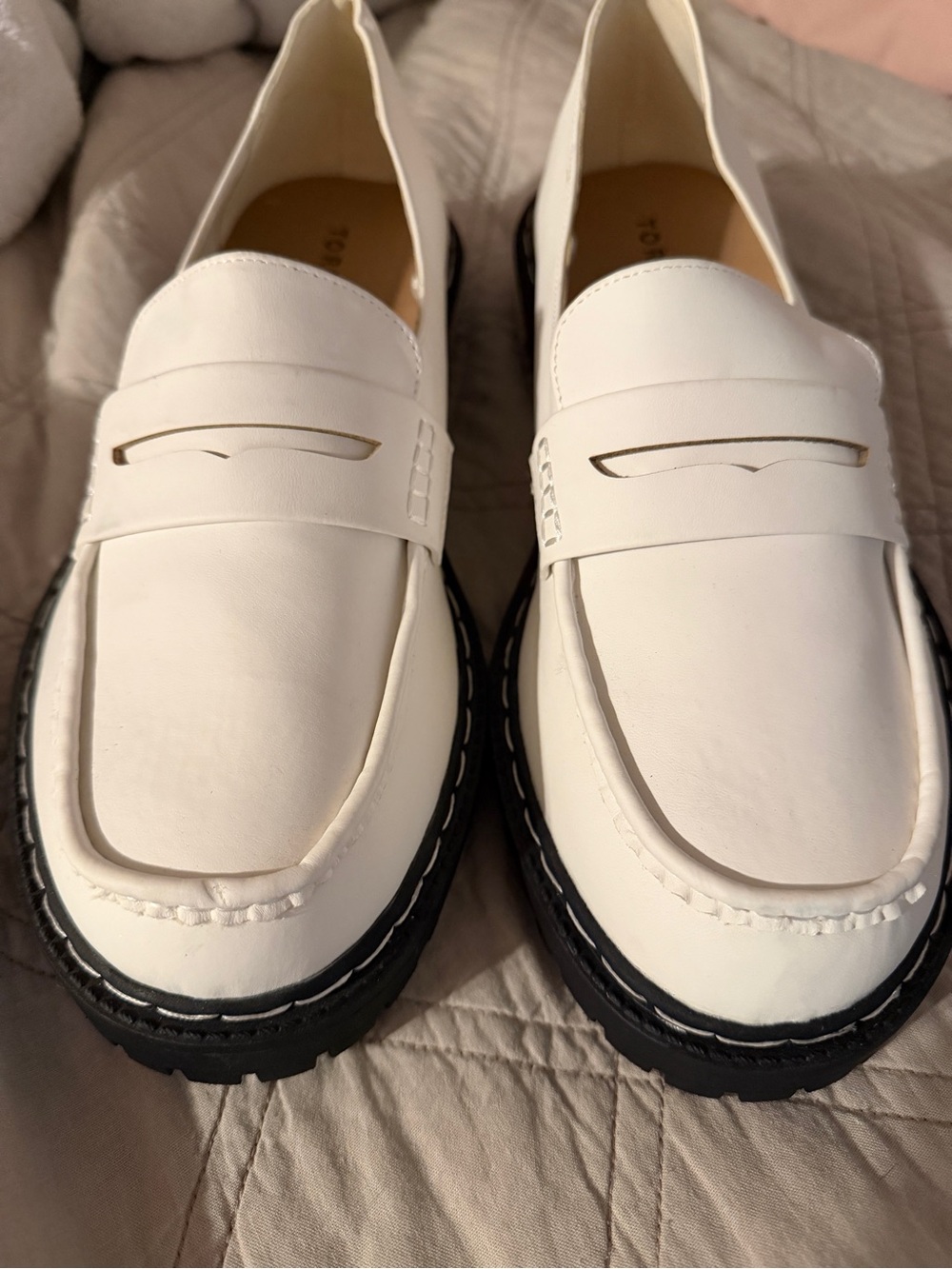 Torrid White Women’s Penny Loafers with Black Sole